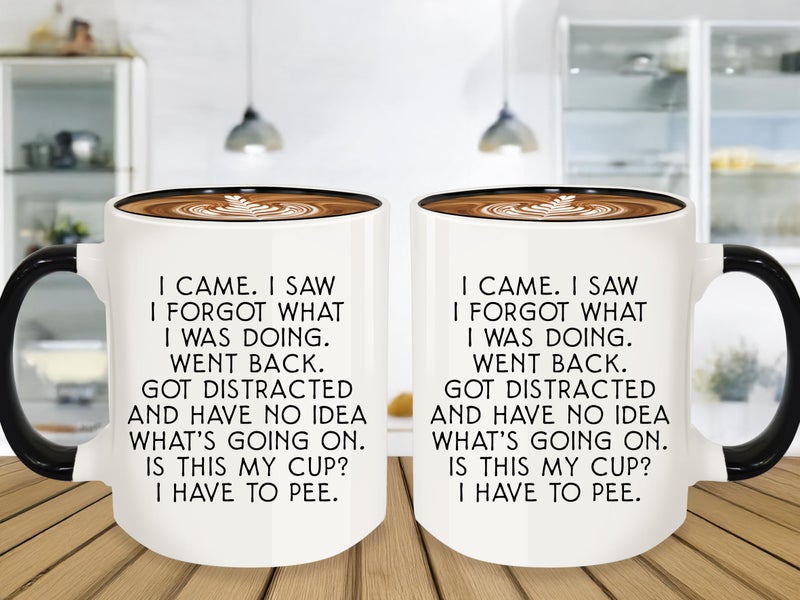MQPPKJ I Came I Saw I Forgot Funny Coffee Mug 12oz, Birthday Gifts for Women Men, Gag Gifts Novelty Adult for Grandma Grandpa Mom Dad Gift Mothers Day Fathers Day Christmas - Image 4