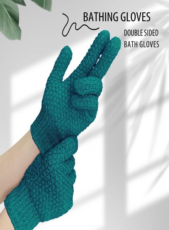 Evridwear Exfoliating Dual Texture Bath Gloves for Shower, Spa, Massage and Body Scrubs, Dead Skin Cell Remover, Gloves with Hanging Loop (1 Pair Deep Lake Heavy Glove) - Image 5