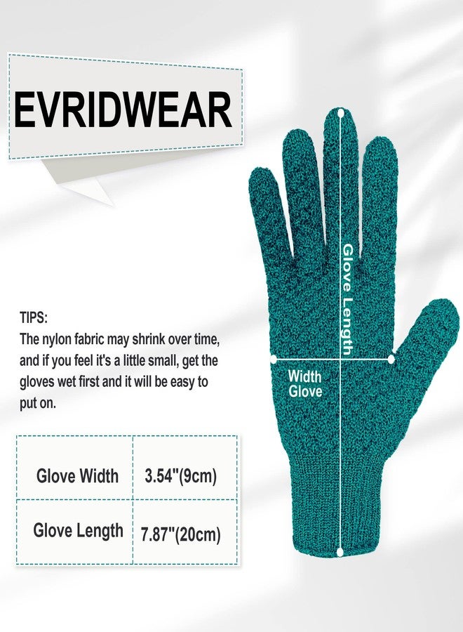 Evridwear Exfoliating Dual Texture Bath Gloves for Shower, Spa, Massage and Body Scrubs, Dead Skin Cell Remover, Gloves with Hanging Loop (1 Pair Deep Lake Heavy Glove) - Image 3