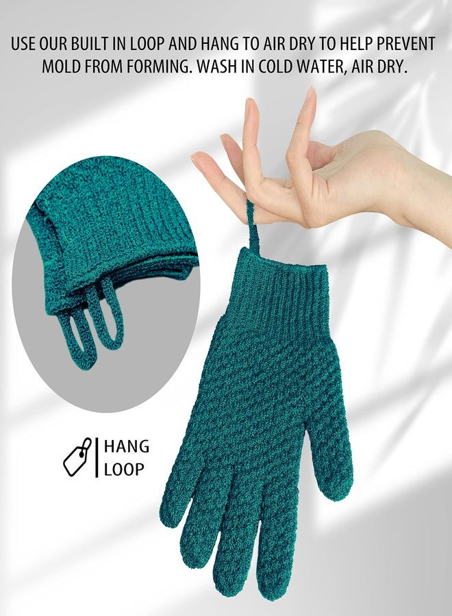 Evridwear Exfoliating Dual Texture Bath Gloves for Shower, Spa, Massage and Body Scrubs, Dead Skin Cell Remover, Gloves with Hanging Loop (1 Pair Deep Lake Heavy Glove) - Image 4