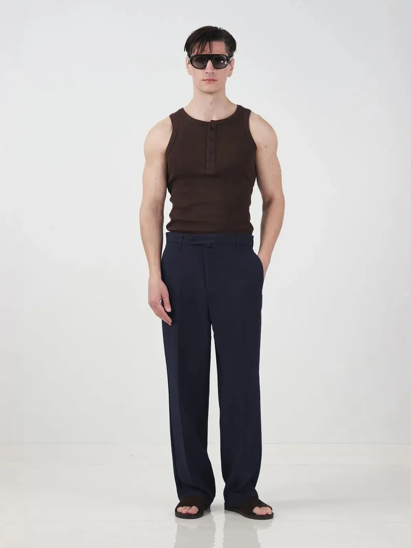 Giesto GIESTO Men's Mid-Waist Straight-Leg Knit Pants