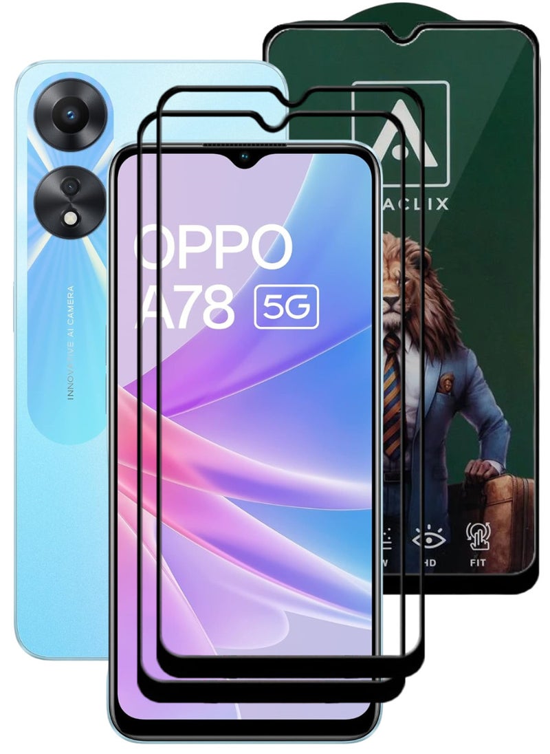 ACLIX 2 Pieces Antistatic ESD Dustproof Premium Quality High Definition Tempered Glass Screen Protector Designed For Oppo A78 - Image 1