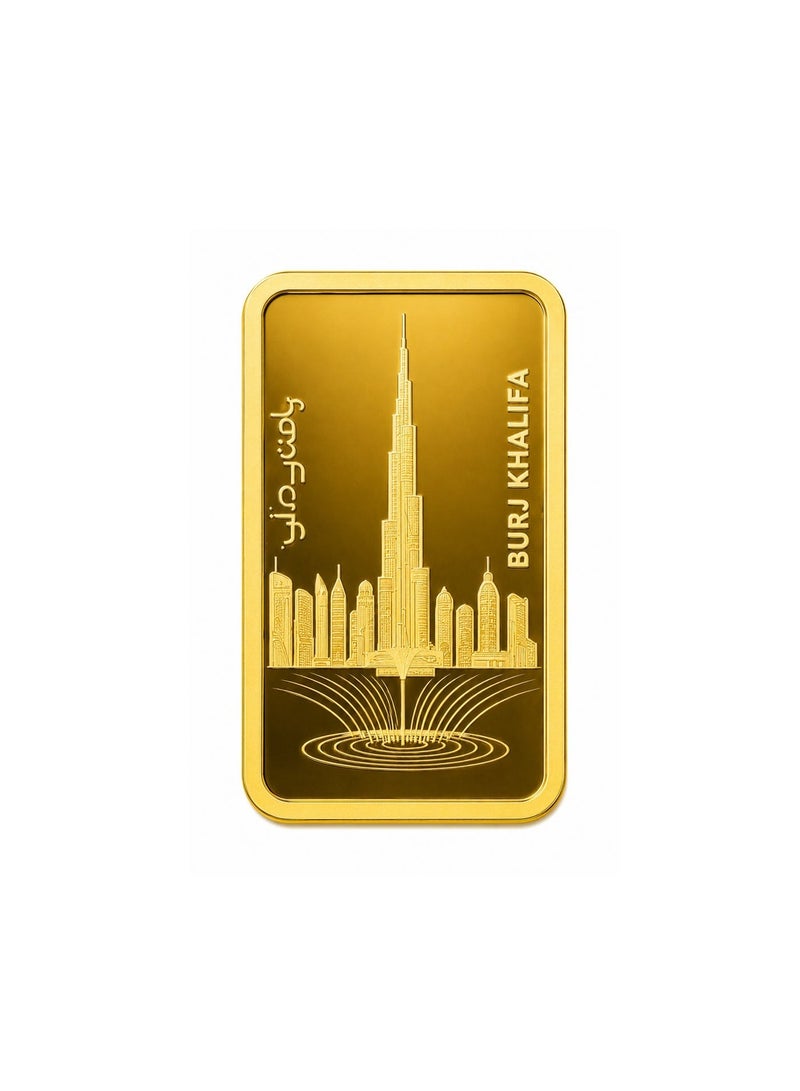 Zewer 5g 24K 999.9 Fine Gold Bar with Burj Khalifa Design - Image 5