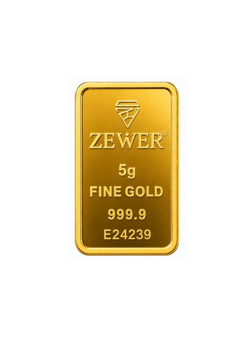 Zewer 5g 24K 999.9 Fine Gold Bar with Burj Khalifa Design - Image 4
