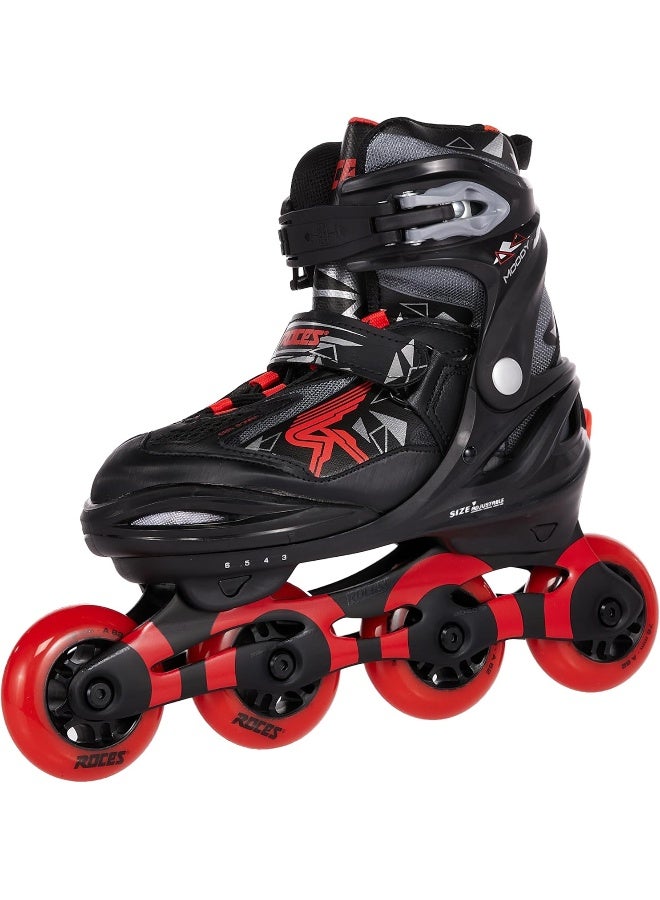 Roces MOODY Inline Skates for Teens Black/Sports Red EU 3640 | Adjustable Roller Skates with Anatomical Padding, ABEC 5 Bearings & 82A PU Wheels (400855/00002-36) - Image 2
