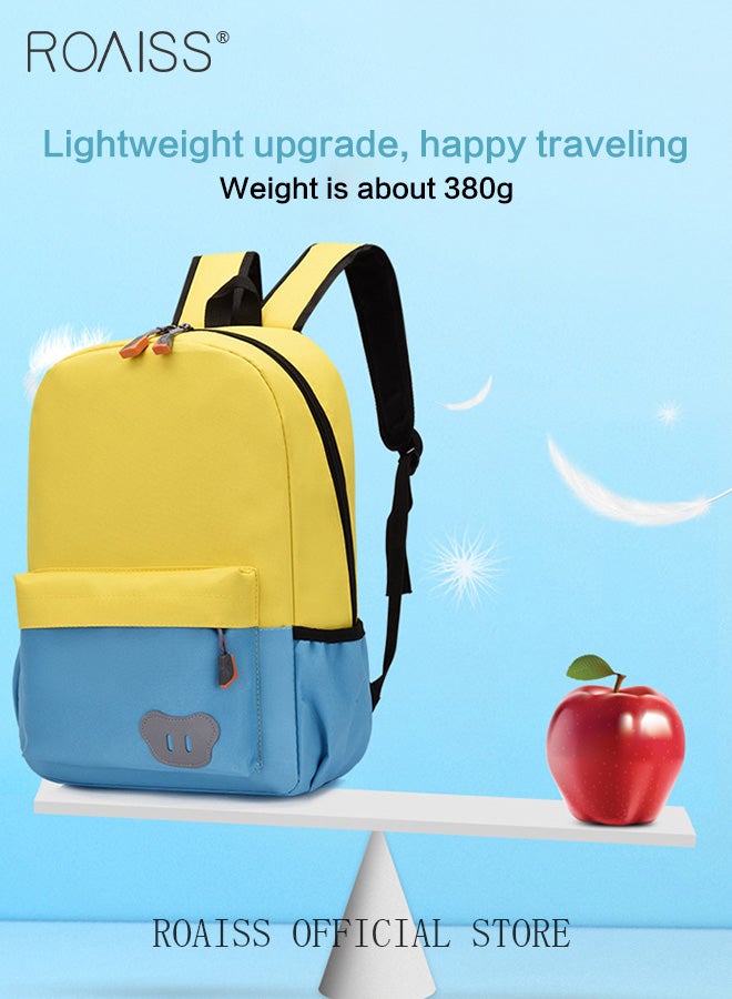 roaiss Preschool Toddler Backpack for Kids Unisex Cute Cool Kindergarten Lightweight Daypack for Boys and Girls Fashion Casual Contrast Color Waterproof Student Bag with Bear Logo Sewn On  - Image 3