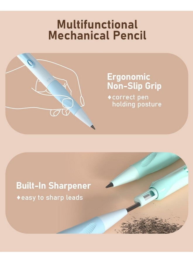 Nicpro 31Pcs Pastel Mechanical Pencil Set In Case, Cute Mechanical Pencils 0.5, 0.7, 0.9 Mm & 2.0 Mm With 15 Tube (Hb 2B Colors)Lead Refills, 3 Erasers, Aesthetic School Supplies For Writing Sketching - Image 3