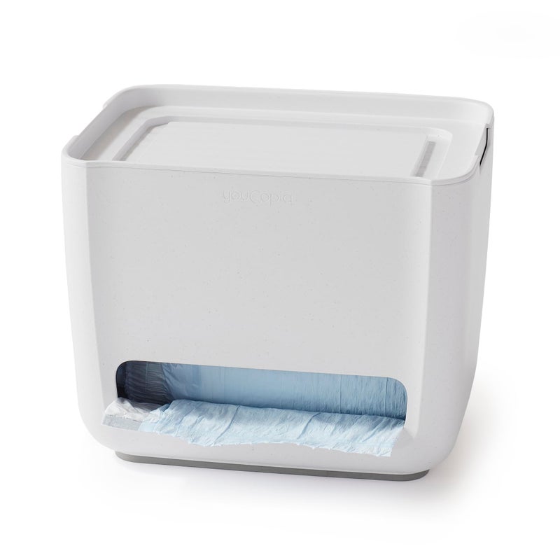 YouCopia SinkSuite Trash Bag Dispenser, Standing Garbage Bag Organizer with Removable Lid and Cradle for Storage, Speckled White - Image 1