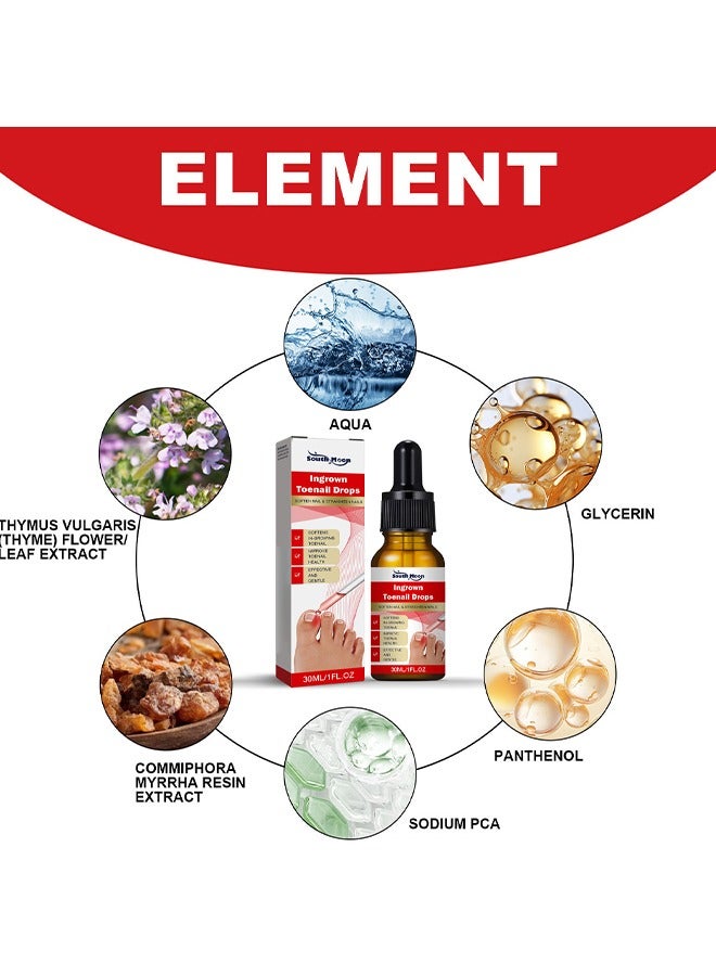 SOUTH MOON Ingrown Toenail Drops,Soften Nail & Straighten Nails，Easy Trim Ingrown Toenail Tools,Ingrown Toenail Reliever and Softener 30ML - Image 2