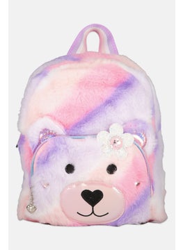 OMG Accessories Kids Girl Flux Fur Mini Backpack 25 H x 21 L x 9 W cm, Pink  - Image 1