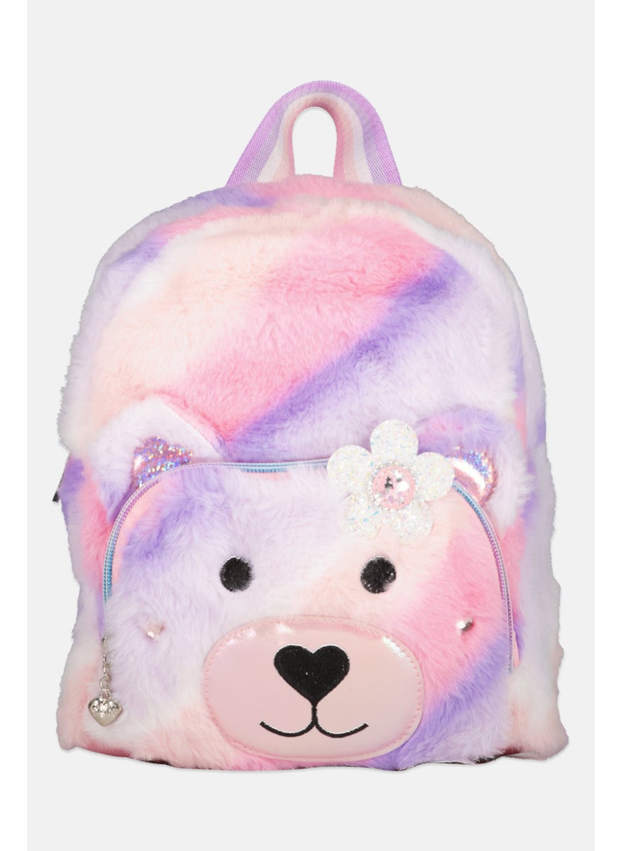 OMG Accessories Kids Girl Flux Fur Mini Backpack 25 H x 21 L x 9 W cm, Pink  - Image 1