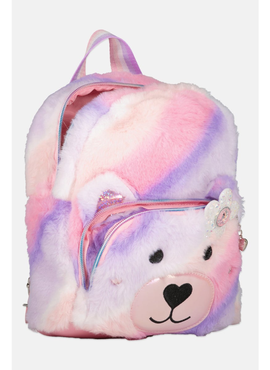 OMG Accessories Kids Girl Flux Fur Mini Backpack 25 H x 21 L x 9 W cm, Pink  - Image 3