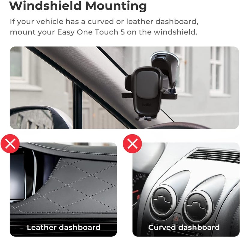 iOttie Easy One Touch 5 Dashboard & Windshield Universal Car Mount Phone Holder Desk Stand for -iPhone, Samsung, Moto, Huawei, Nokia, LG, Smartphones - Image 5