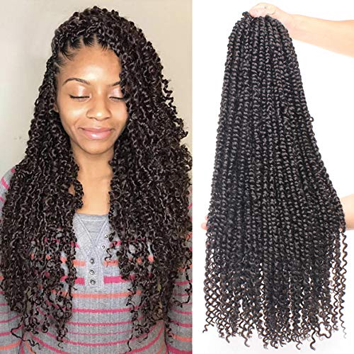 Leeven 8 Packs PreTwisted Passion Twists 12 Rootspack Synthetic Crochet Hair Extensions 22 Inch Ombre Crochet Passion Twist Braiding Hair Curly Ends Twist Hair2 - Image 2