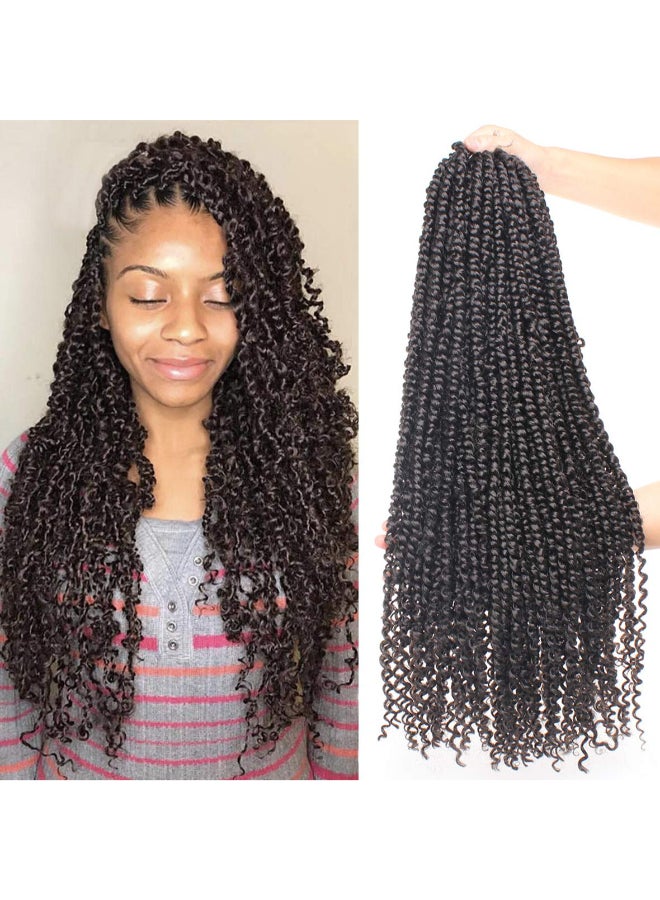 Leeven 8 Packs PreTwisted Passion Twists 12 Rootspack Synthetic Crochet Hair Extensions 22 Inch Ombre Crochet Passion Twist Braiding Hair Curly Ends Twist Hair2 - Image 3
