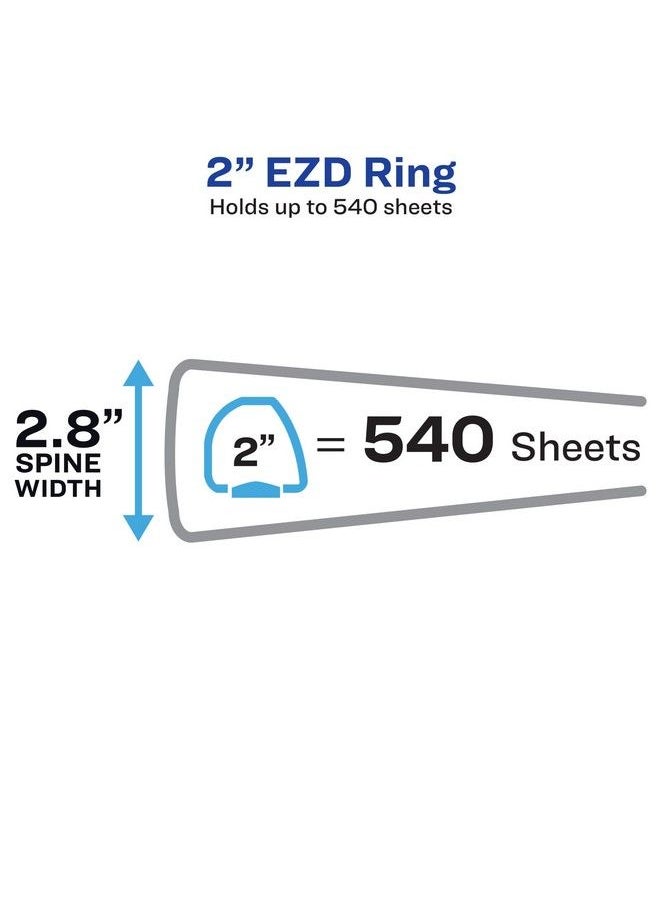 AVERY Durable View 3 Ring Binder 2 Inch Ezd Rings 1 White Binder (09501)  - Image 4