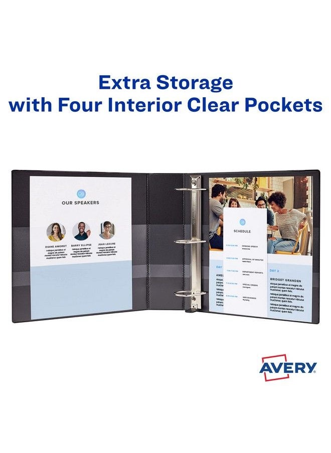 AVERY Durable View 3 Ring Binder 2 Inch Ezd Rings 1 White Binder (09501)  - Image 5