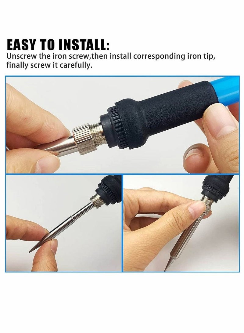SYOSI Soldering Iron Tip, Universal Replacement Tip Lead Free Screwdriver, 900m Tool Kit for Station, Welding and Cutting (5 Pcs) - Image 4