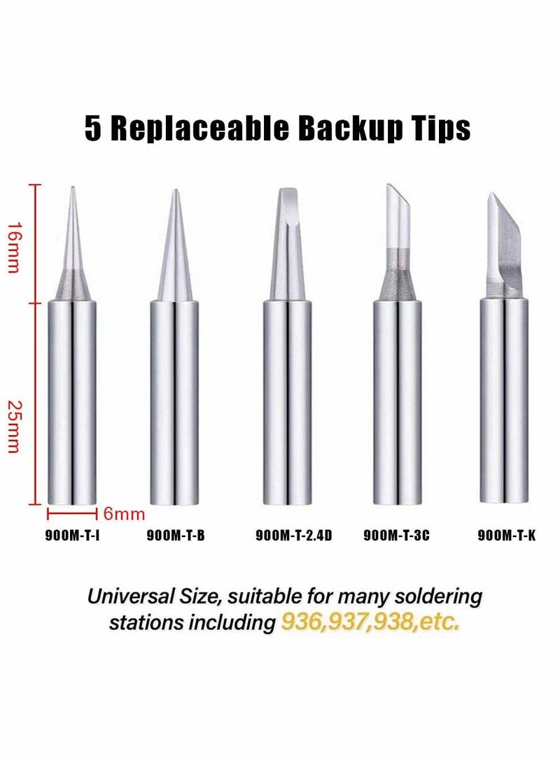 SYOSI Soldering Iron Tip, Universal Replacement Tip Lead Free Screwdriver, 900m Tool Kit for Station, Welding and Cutting (5 Pcs) - Image 5