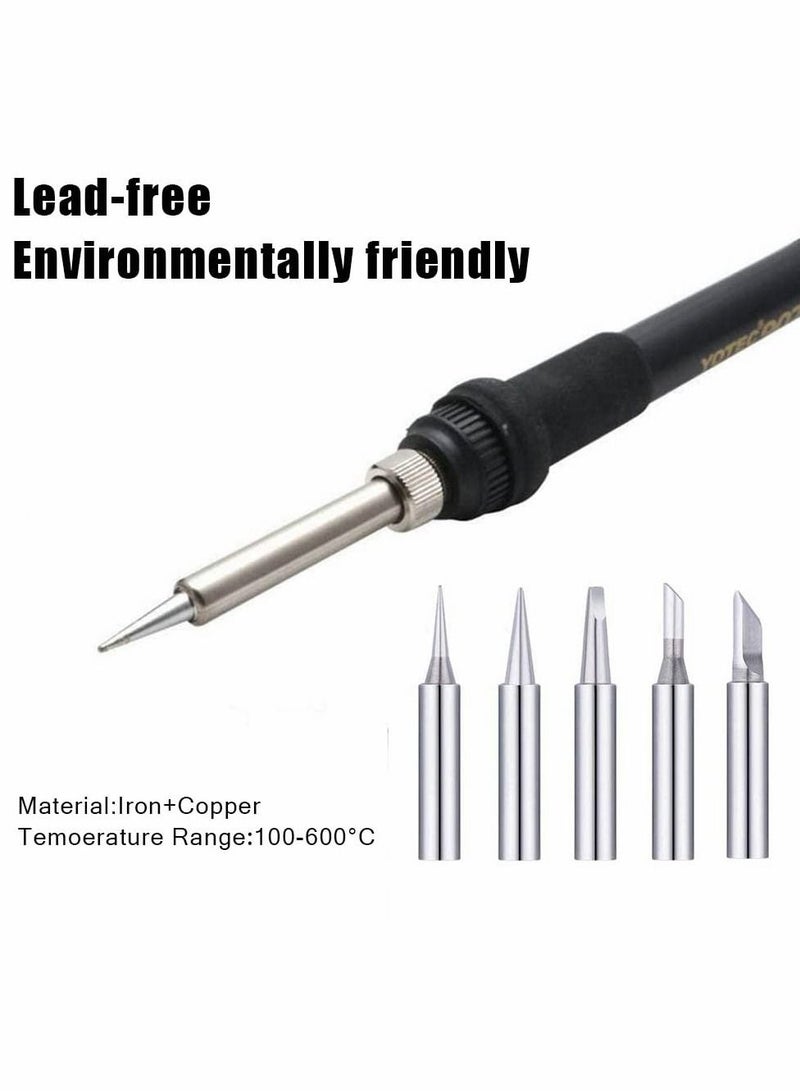 SYOSI Soldering Iron Tip, Universal Replacement Tip Lead Free Screwdriver, 900m Tool Kit for Station, Welding and Cutting (5 Pcs) - Image 2