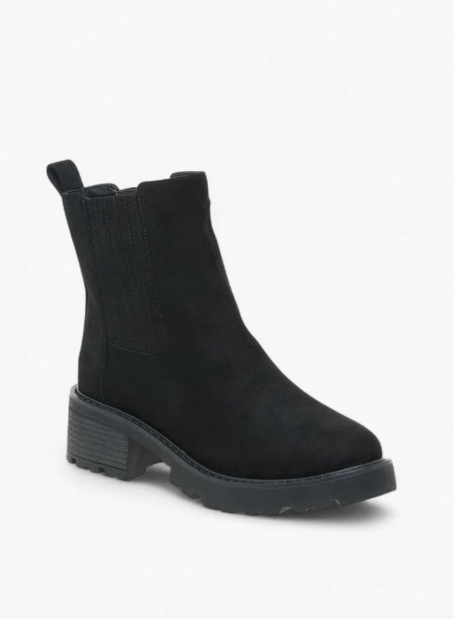 Lee Cooper Women'S Solid Chelsea Boots With Block Heels