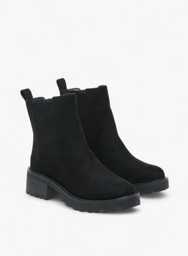 Lee Cooper Women'S Solid Chelsea Boots With Block Heels