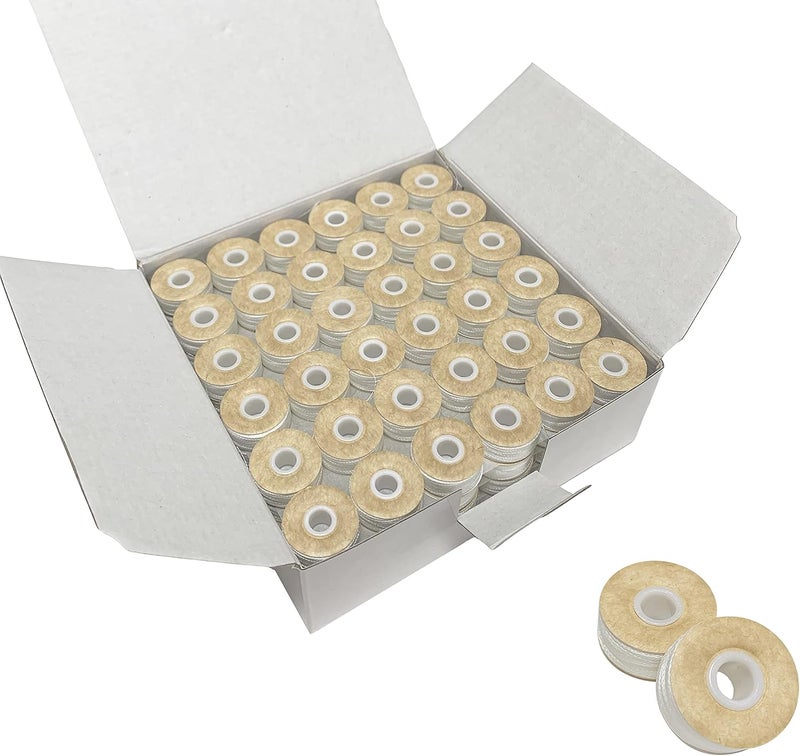HimaPro 144 White Prewound Bobbins for Embroidery Machines Size L (SA155) Cardboard Sided Good for Brother, Babylock, Janome, Bernina, Husqvarna, Pfaff Embroidery Machines Etc (White) - 60 Weight - Image 2