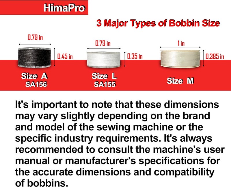 HimaPro 144 White Prewound Bobbins for Embroidery Machines Size L (SA155) Cardboard Sided Good for Brother, Babylock, Janome, Bernina, Husqvarna, Pfaff Embroidery Machines Etc (White) - 60 Weight - Image 3