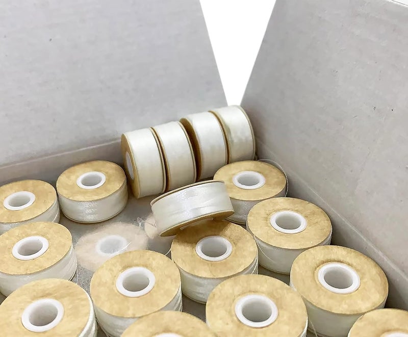 HimaPro 144 White Prewound Bobbins for Embroidery Machines Size L (SA155) Cardboard Sided Good for Brother, Babylock, Janome, Bernina, Husqvarna, Pfaff Embroidery Machines Etc (White) - 60 Weight - Image 5