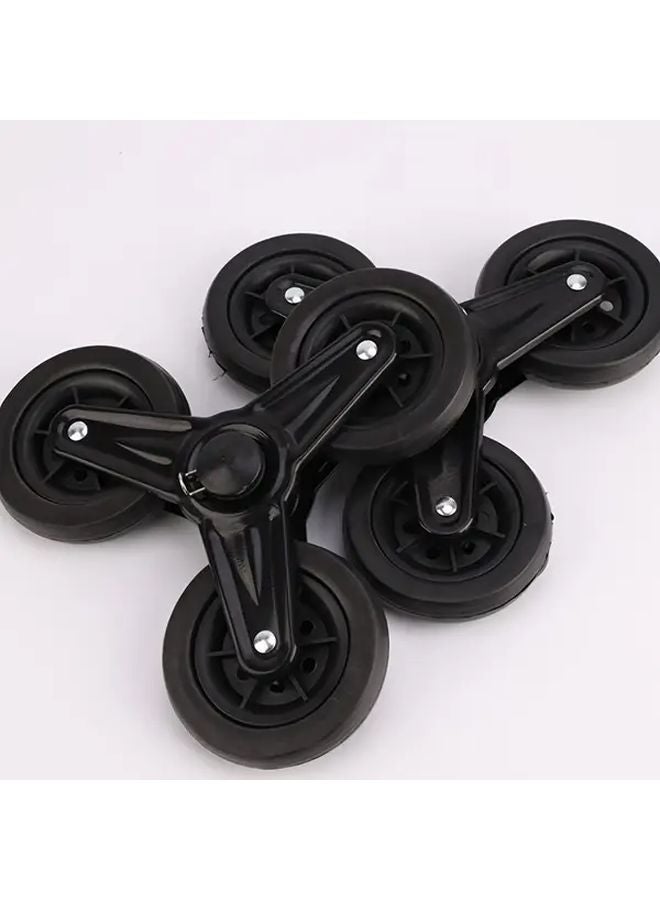 2Pcs Black Heavy Duty Swivel Wheels 360 Rotating Shopping Cart Wheels - Image 1