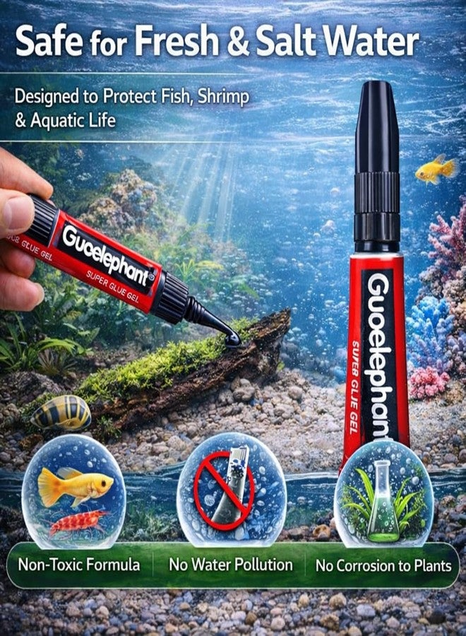VAYINATO Aquarium (Guoelephant) Glue Quick-Dry Gel - Fish Safe Adhesive for Aquascaping Plants, Moss, Coral & Driftwood (2 Pcs) - Image 5