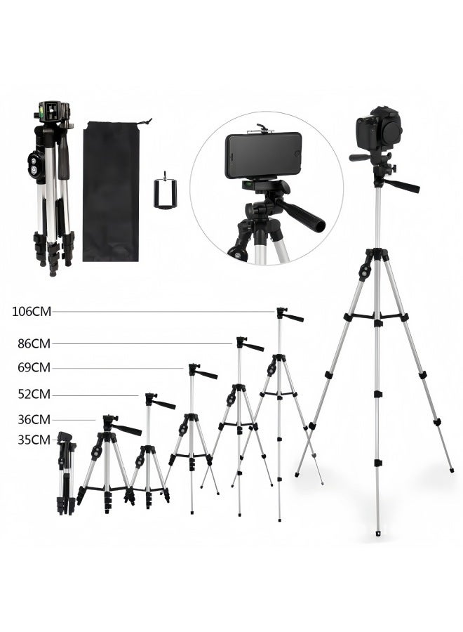 Mobile Phone Stand Tripod 3110 Mobile Phone Live Broadcast Stand Outdoor Floor Fishing Light Gold Support Stand - Image 3