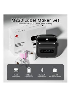 فوميمو طابعة ملصقات حرارية M220 لصانع الملصقات لتنظيم الباركود والبريد للشركات الصغيرة والتخزين المتوافق مع هاتف الكمبيوتر  - Image 2