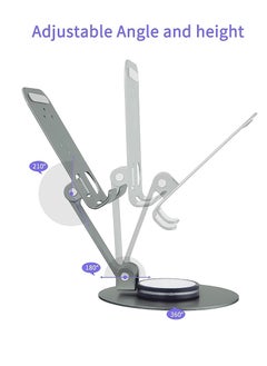 Desert Desktop Mobile Holder with 360 Degree Holder Stand, Universal Mobile Holder, Portable & Foldable, Desert DS-12 - Grey  - Image 3