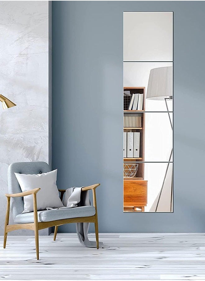 GoldenLike Mirror Wall Four Piece Collage Full-length Mirror Full-length Mirror Dressing Mirror Bathroom Makeup Mirror  - Image 1