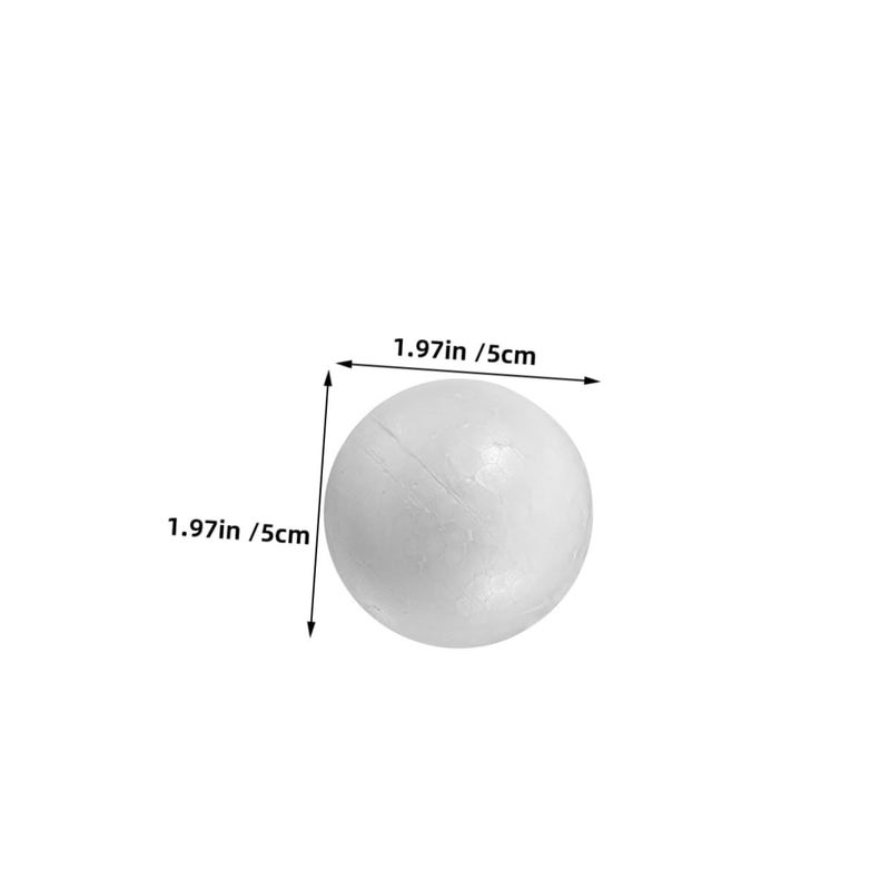 HOODANCOS 50 White Polystyrene Foam Balls 2.5cm DIY Craft Spheres Decor - Image 3