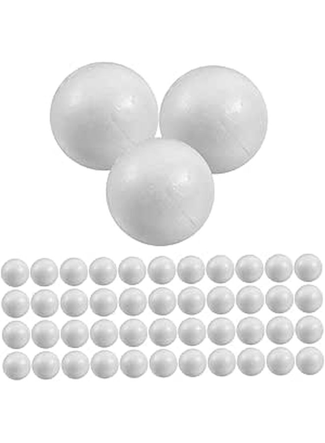 HOODANCOS 50 White Polystyrene Foam Balls 2.5cm DIY Craft Spheres Decor - Image 1