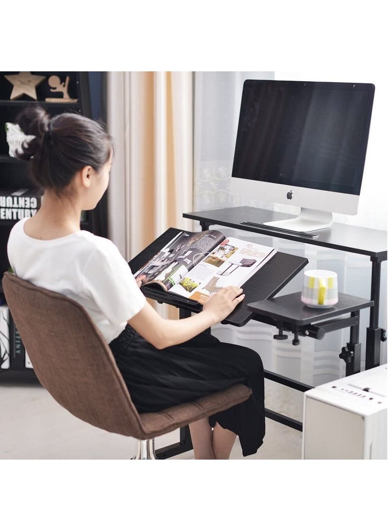 SKY-TOUCH - Mobile Standing Desk, Height Adjustable Sit Stand Mobile Laptop Computer Tablet, Home Office Desk with Wheels for Computer Workstation, Black - Image 1