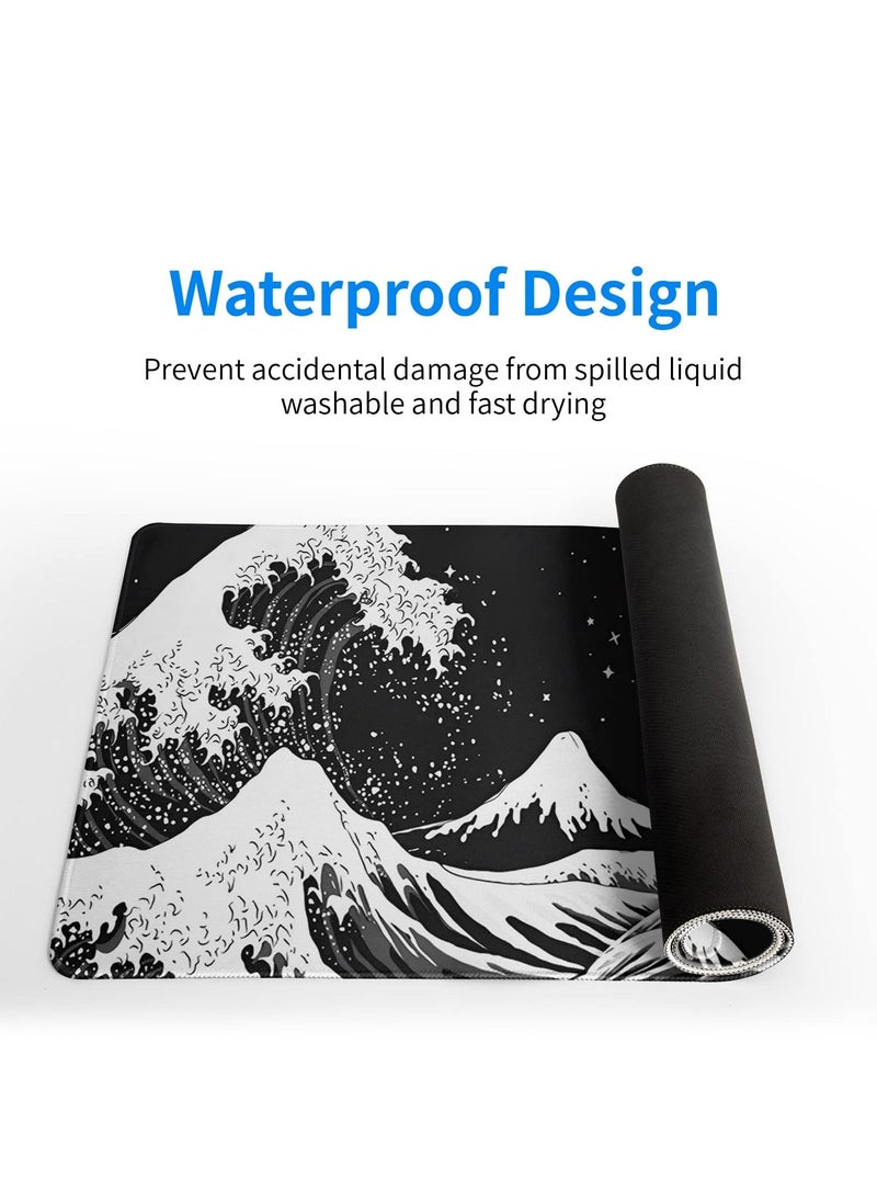 Extended Gaming Mouse Pad, 31.5x11.8 Inch Large Mouse Mat Desk Pad, Long Computer Keyboard Mouse Mat Mousepad with 3mm Non-Slip Base and Stitched Edge for Work, Game, Office, Home - Image 4