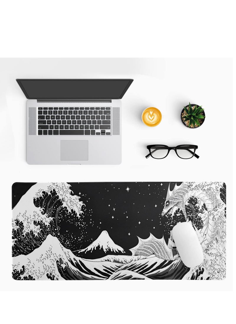 Extended Gaming Mouse Pad, 31.5x11.8 Inch Large Mouse Mat Desk Pad, Long Computer Keyboard Mouse Mat Mousepad with 3mm Non-Slip Base and Stitched Edge for Work, Game, Office, Home - Image 3