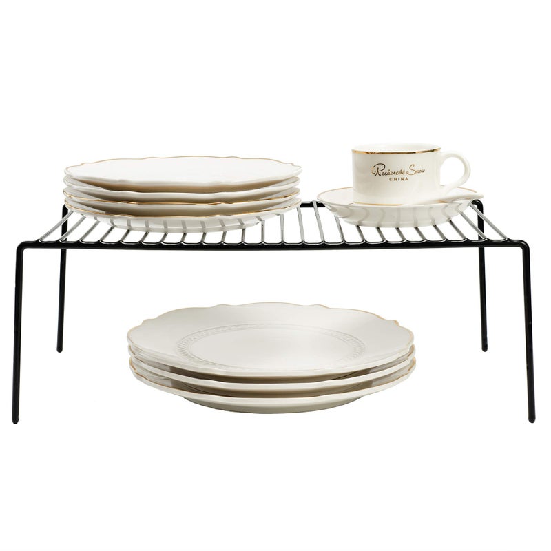Ipegtop Kitchen Cabinet Storage Shelf Rack, Set Of 2 Large (15.7 X 9.4 Inch) Rustproof Metal Wire Shelves Spice Shelf Rack Cupboard Organizer For Pantries Countertops Utensils Organization, Black - Image 3