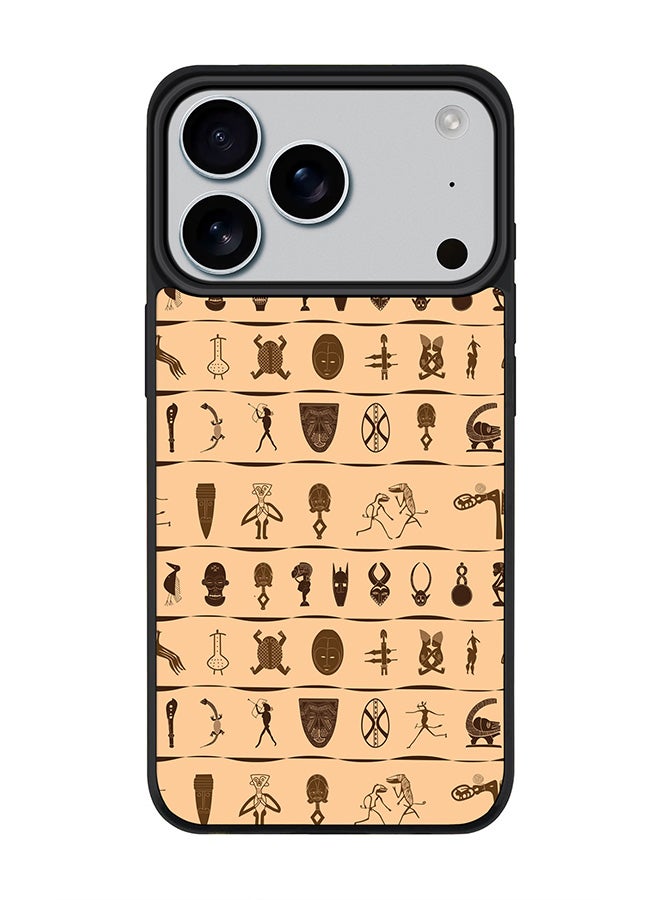 Stylizedd iPhone 17 Pro Case, [Compatible with MagSafe] Slim Magnetic cover Phone Case iPhone 17 Pro -Tribal Hieroglyphics - Image 1
