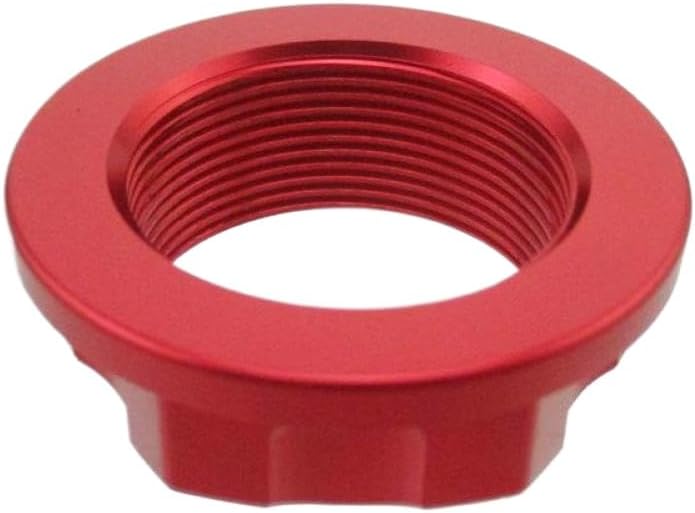 Aluminum Steering Stem Nut M24 X 1 Compatible With Motorcycle Pit Bike(Red)