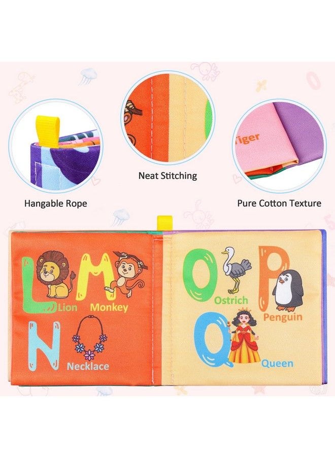 Hony Baby Bath Booksnontoxic Fabric Soft Baby Cloth Books Early Education Toyswaterproof Baby Books For Toddler Infants Crinkly Cloth Book Bath Toys For 6 To 12 18 Months Pack Of 8  - Image 5