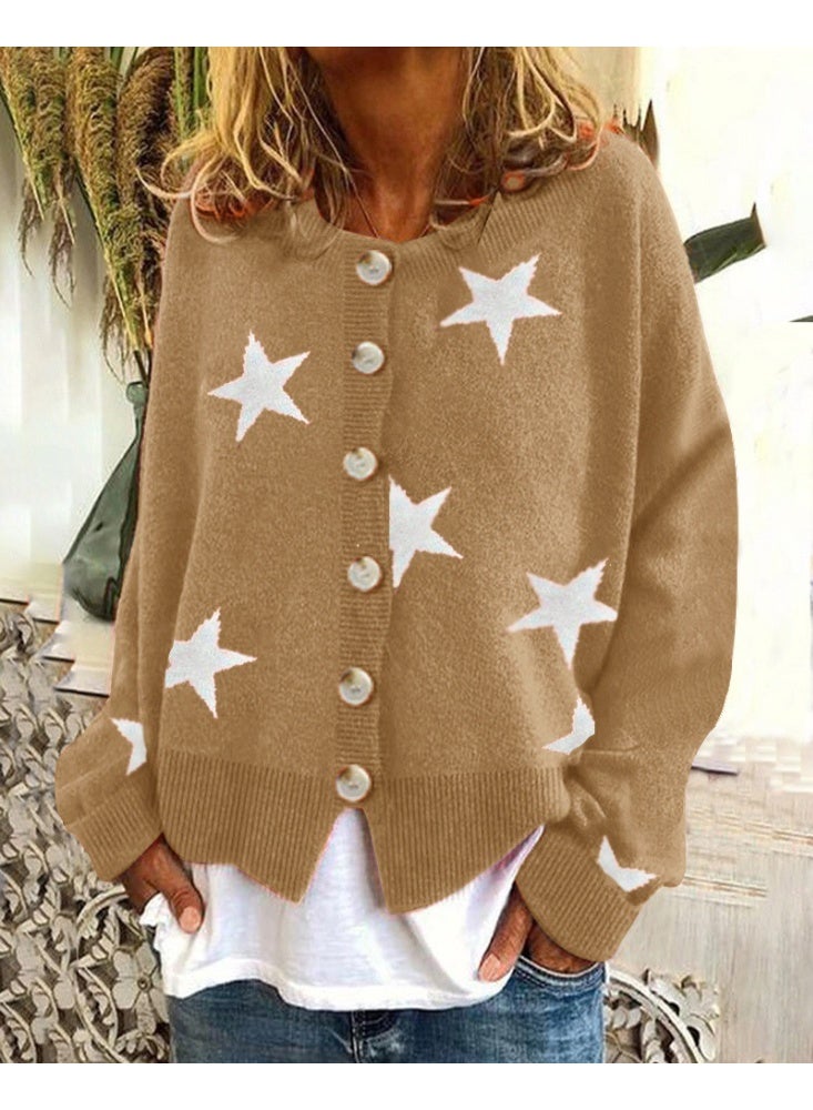 NIBEMINENT Spring Knitted Women Sweater Print  Long Sleeve Keep Warm Loose Sweaters Female Summer Casual Trendy Ladies Clothes - Image 1