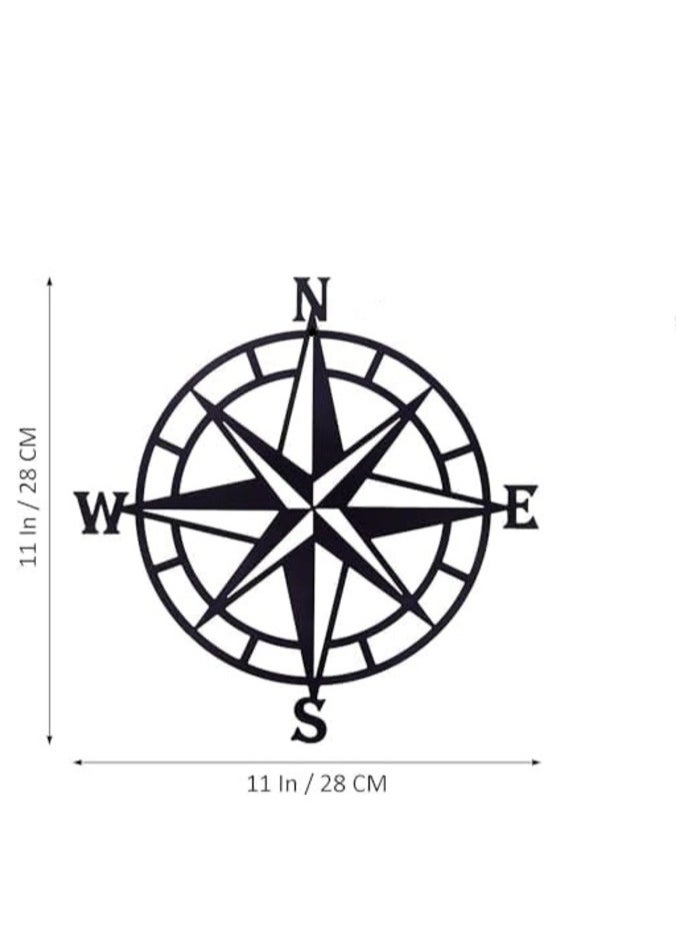 MIRFA Wooden Wall Art With Self Adhesive Base - Black (Nautical Compass)  - Image 4