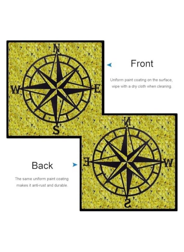 MIRFA Wooden Wall Art With Self Adhesive Base - Black (Nautical Compass)  - Image 5