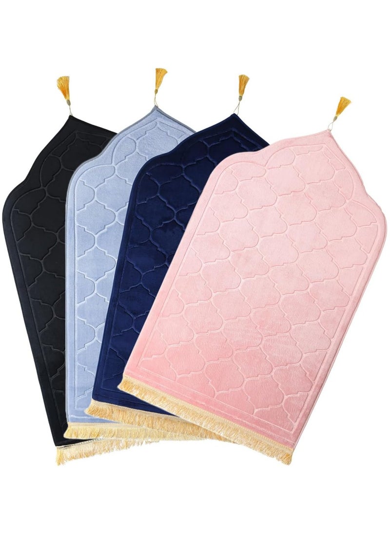 MARK STORE Prayer Mat Embossed Anti-Slip Velvet Top Prayer Rug for Umrah Hajj Ramadan 70 x 110 cm, Best Gift For Ramadan (Premium Mat)  - Image 2