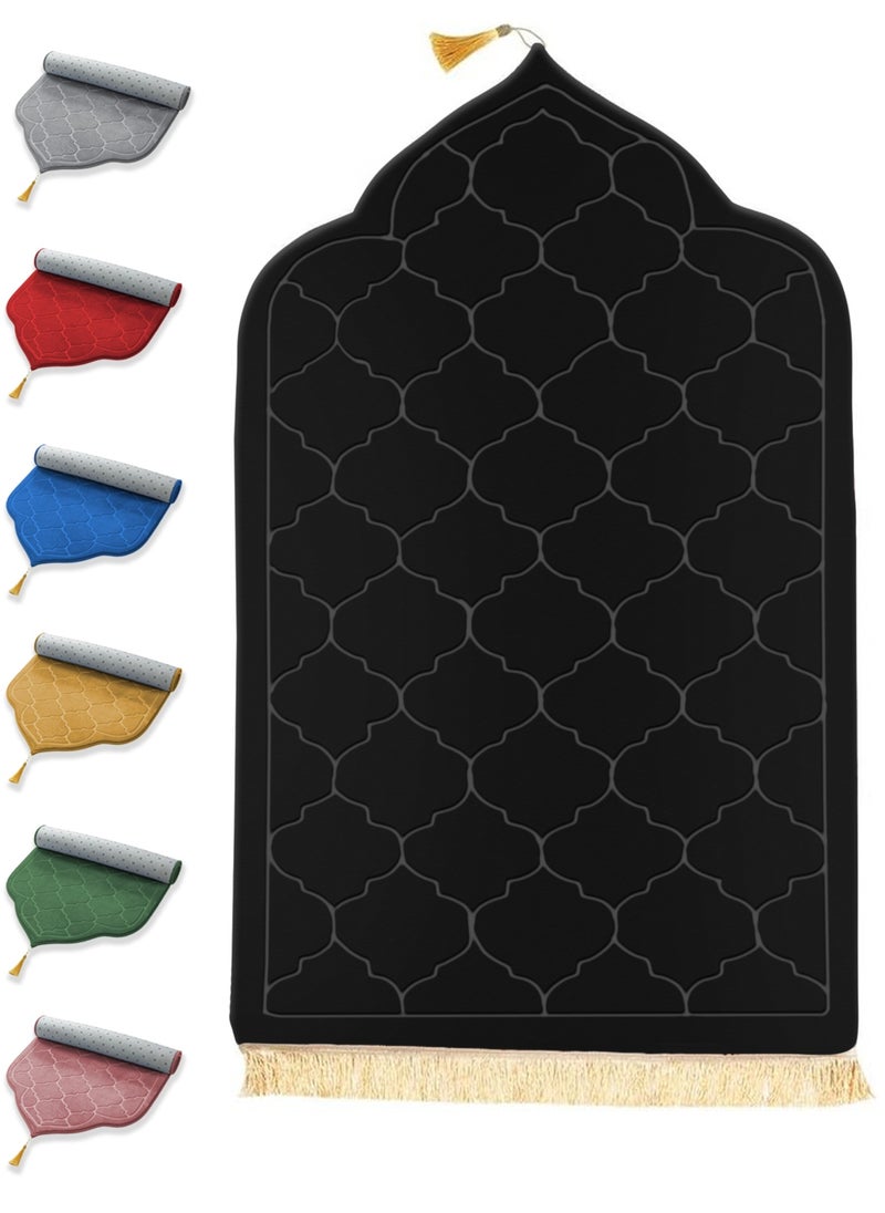 MARK STORE Prayer Mat Embossed Anti-Slip Velvet Top Prayer Rug for Umrah Hajj Ramadan 70 x 110 cm, Best Gift For Ramadan (Premium Mat)  - Image 1