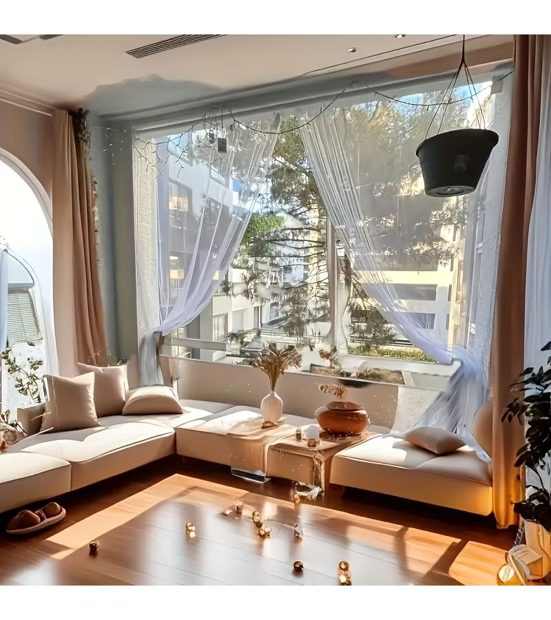 2pcs White Sheer Mosquito Net Window Scrim Curtains 37.4x118.1 Inches Breathable Mesh Rod Pocket Panels For Gazebos Terraces Cottage Backyards Courtyards Gardens Walkways Wedding Birthday Decoration - Image 3